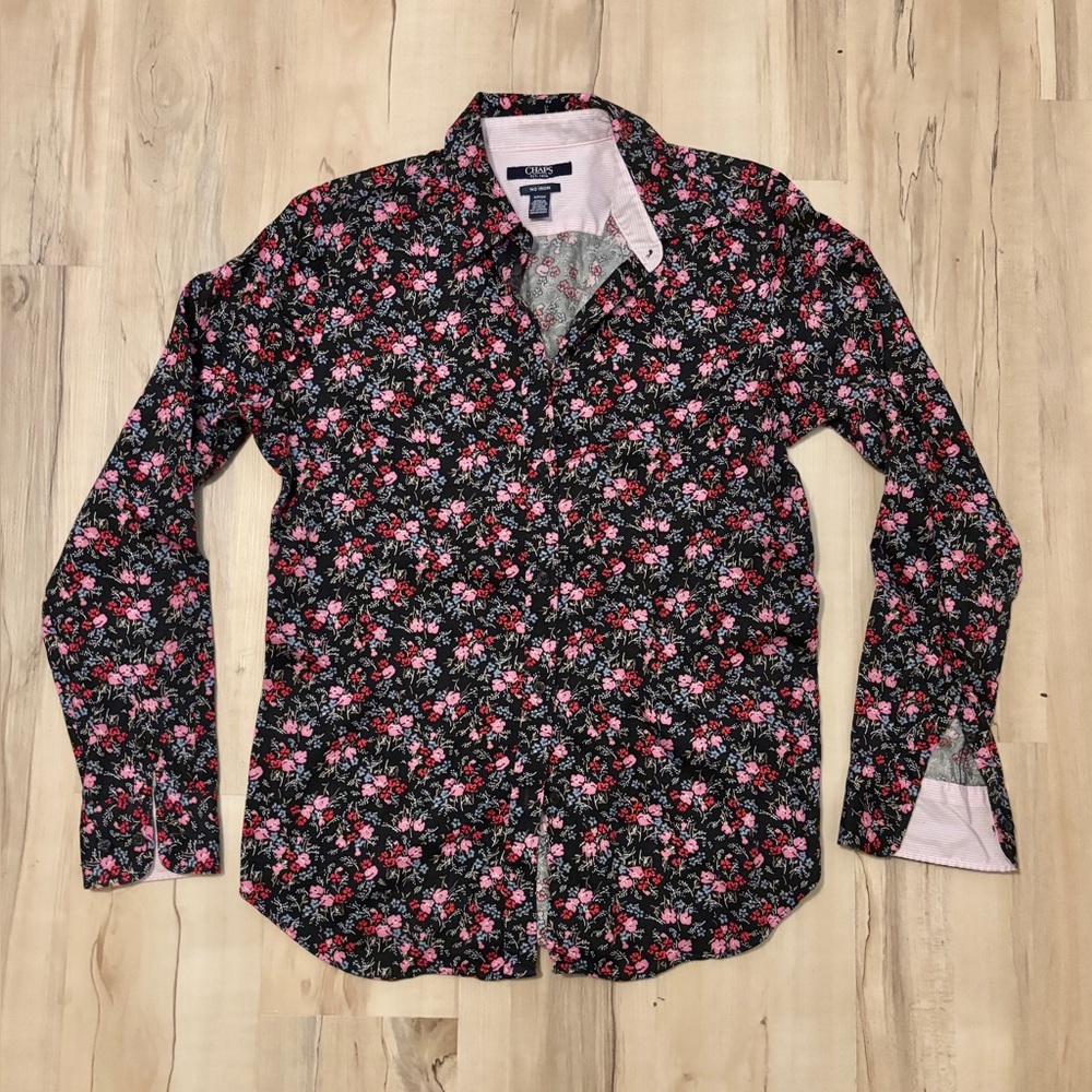 Chaps No Iron Floral Button Up